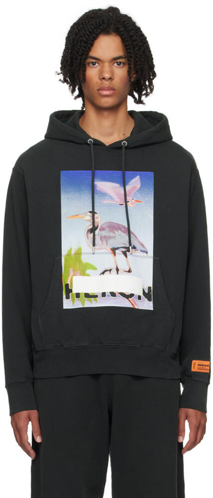 Heron Preston Black Censored Heron Hoodie Cover