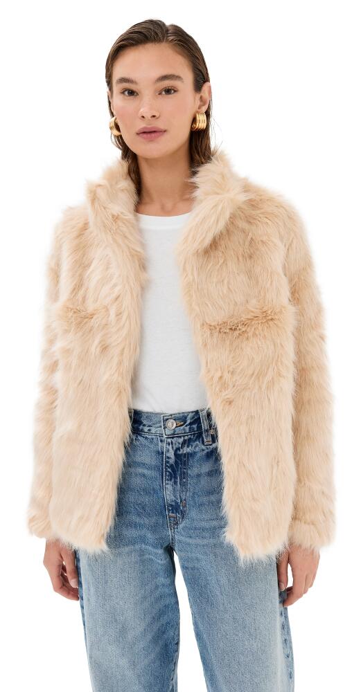 Lioness Bada Bing Faux Fur Jacket Beige Cover