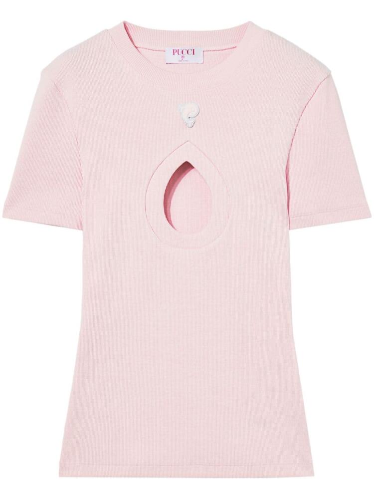 PUCCI ribbed-knit T-shirt - Pink Cover