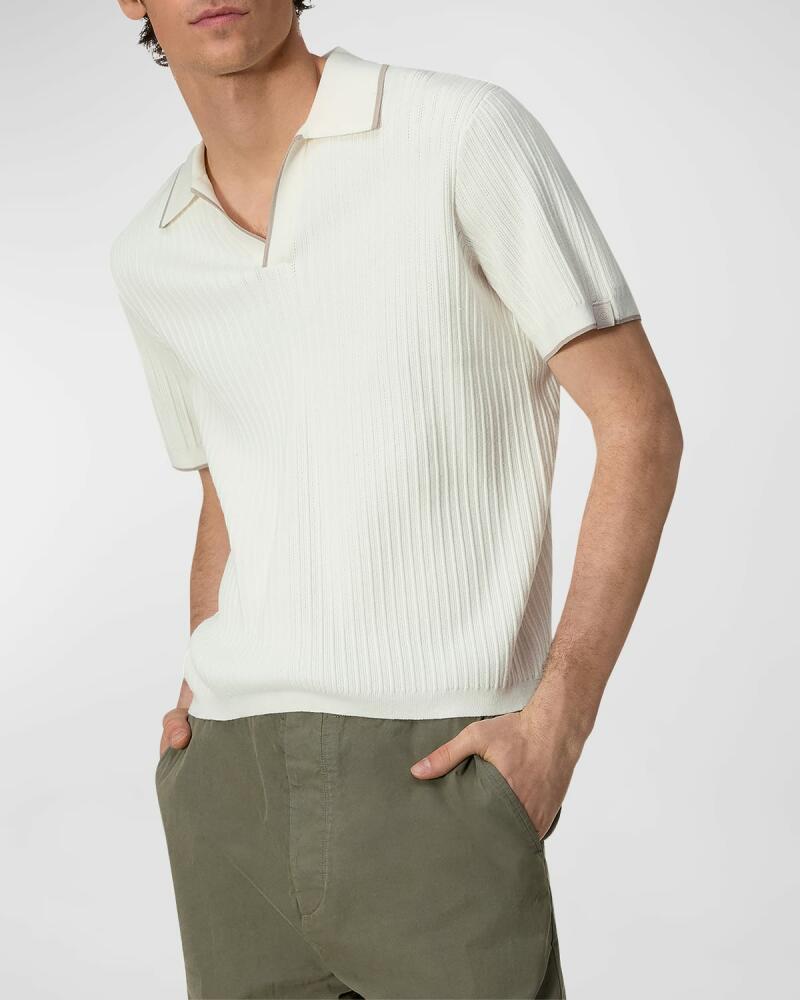 Rag & Bone Men's Harbor Ribbed Johnny Collar Polo Shirt Cover