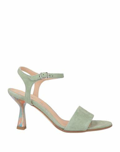 Fru. it Woman Sandals Sage green Soft Leather Cover