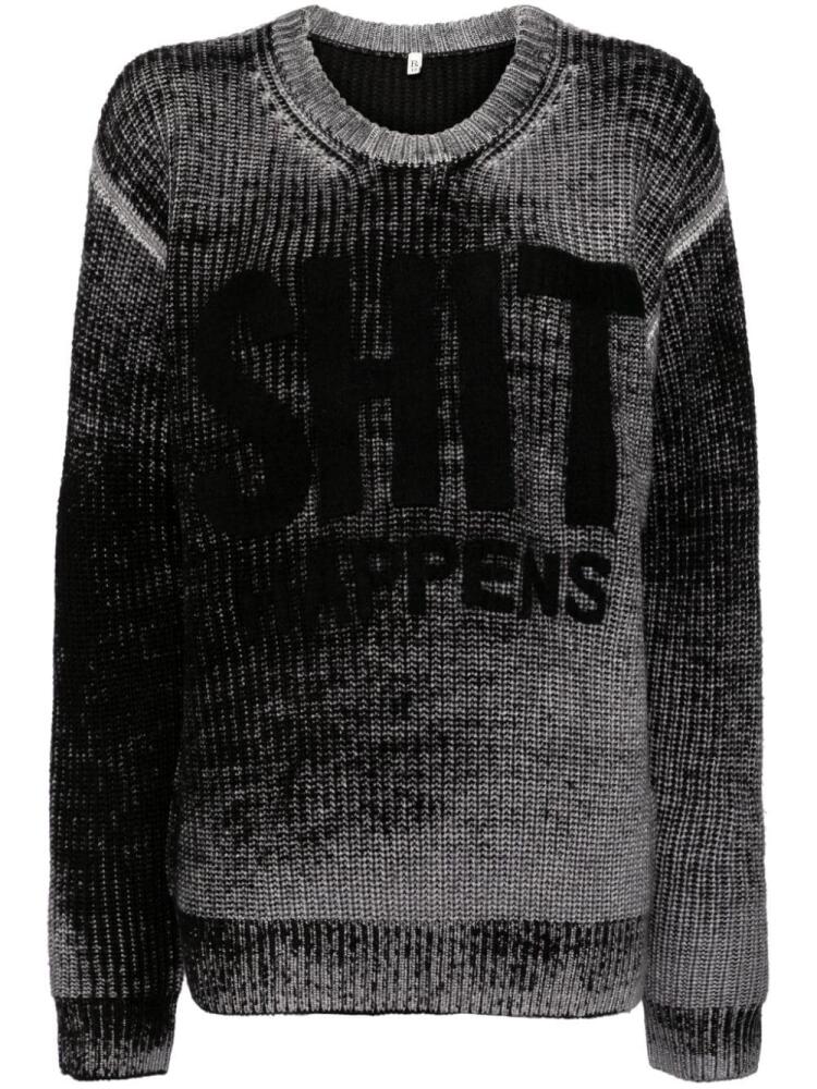 R13 reverse-printed wool jumper - Black Cover