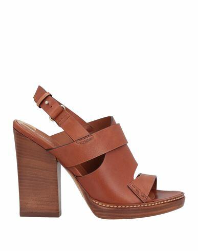 Trussardi Woman Sandals Brown Soft Leather Cover