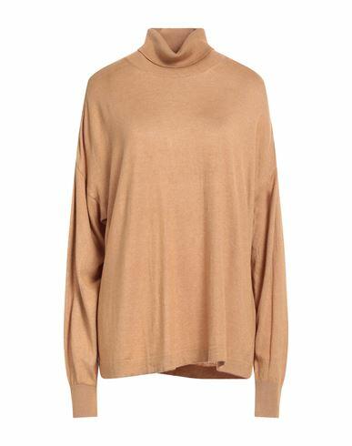 Akep Woman Turtleneck Camel Viscose, Merino Wool, Polyamide Cover