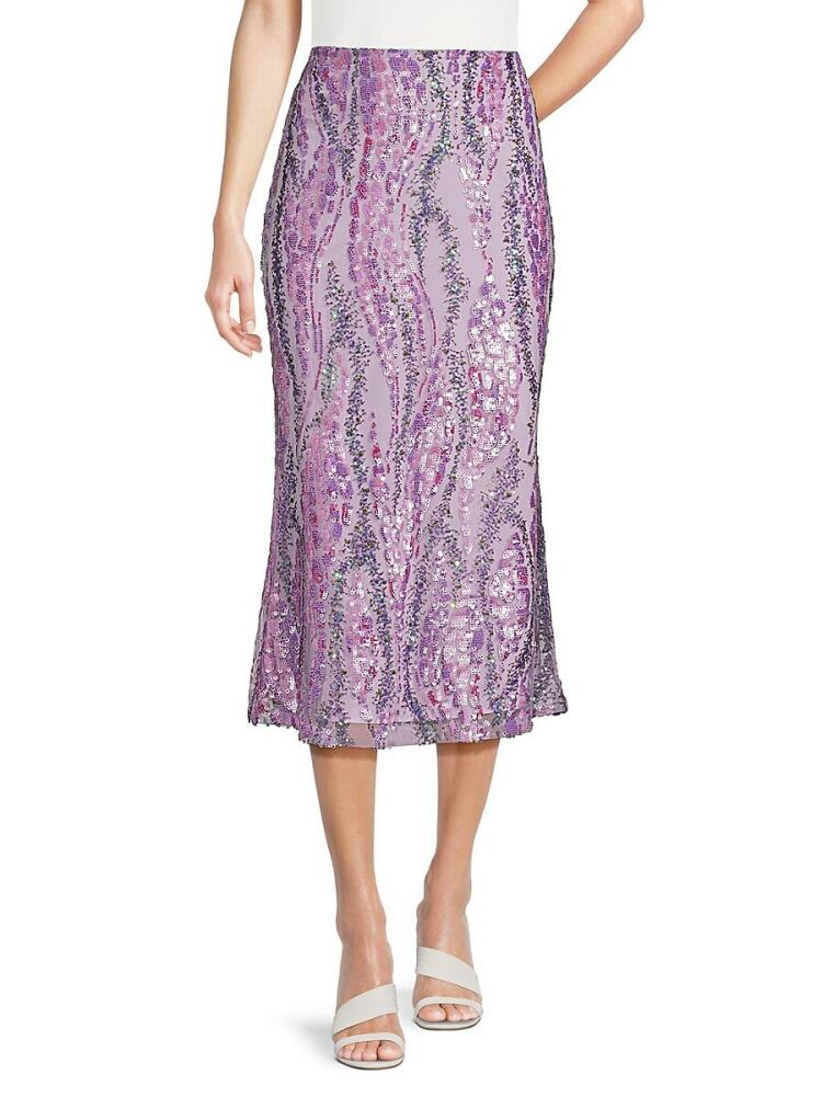 BCBGMAXAZRIA Women's Sequin Maxi Shift Skirt - Lilac Cover