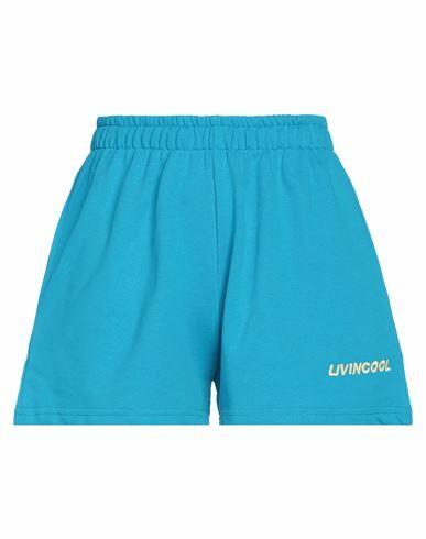 Livincool Woman Shorts & Bermuda Shorts Azure Cotton Cover