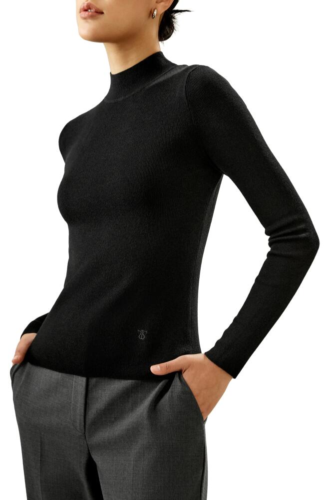 Lilysilk Essential Cashmere Blend Sweater Top for Women in Black Cover