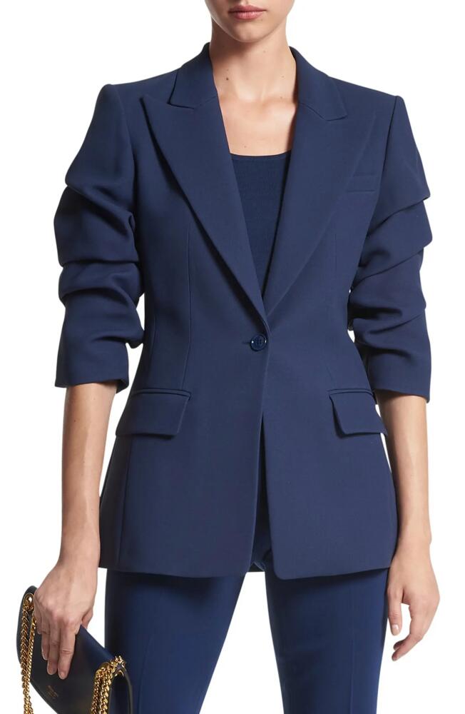 Michael Kors Collection Cate Crushed Sleeve Double Crepe Blazer in 406 Navy Cover