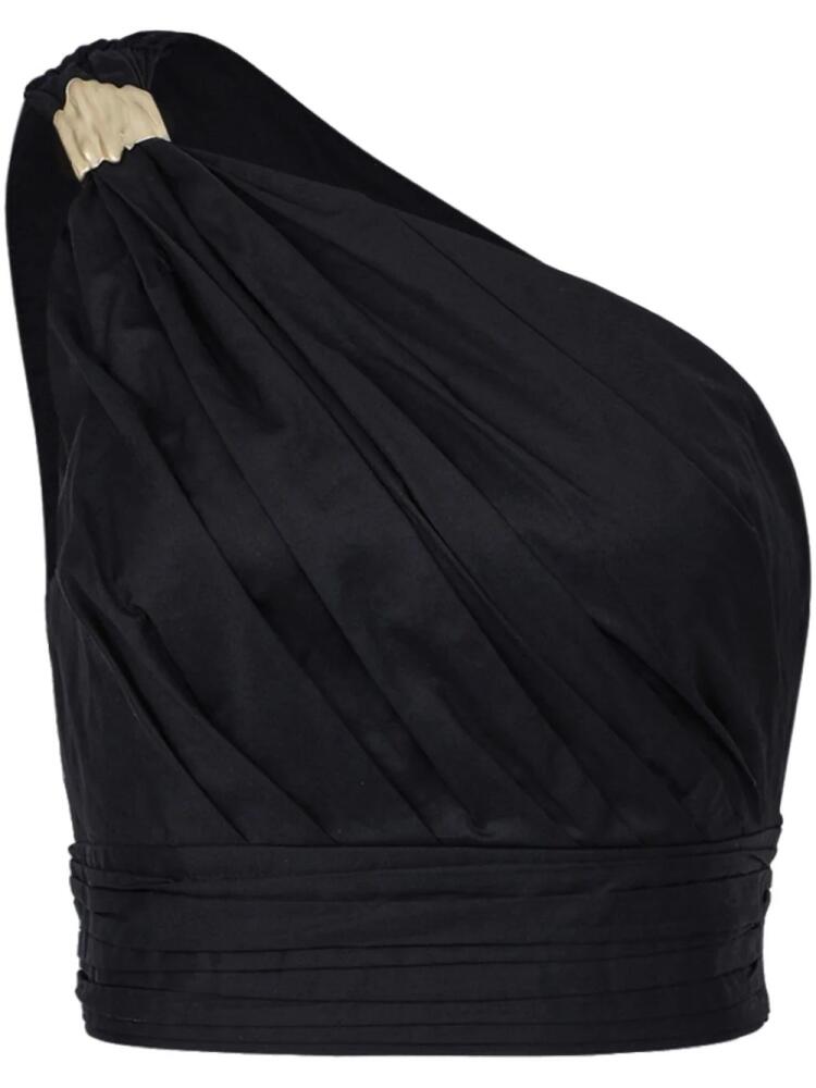 Aje Clarity one-shoulder crop top - Black Cover