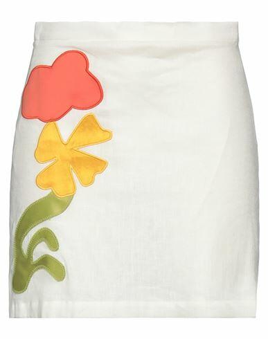 Marni Woman Mini skirt Ivory Linen, Viscose, Cotton Cover