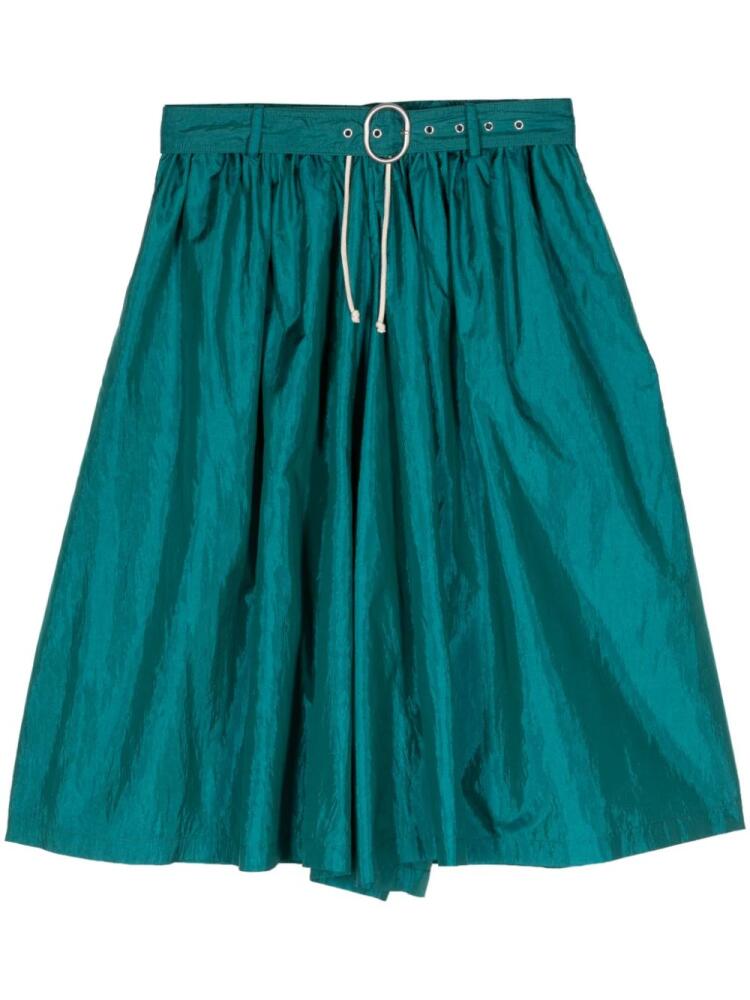 Jil Sander wide-leg belted shorts - Green Cover