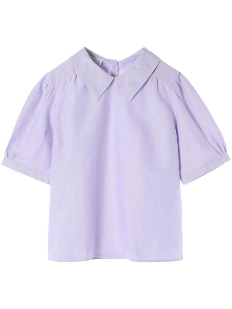 agnès b. puff-sleeve cotton blouse - Purple Cover