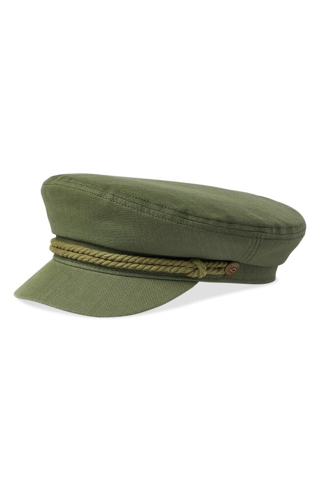 Brixton Fiddler Baker Boy Cap in Olive Surplus Cover