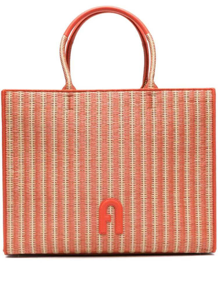 Furla logo-patch tote bag - Orange Cover