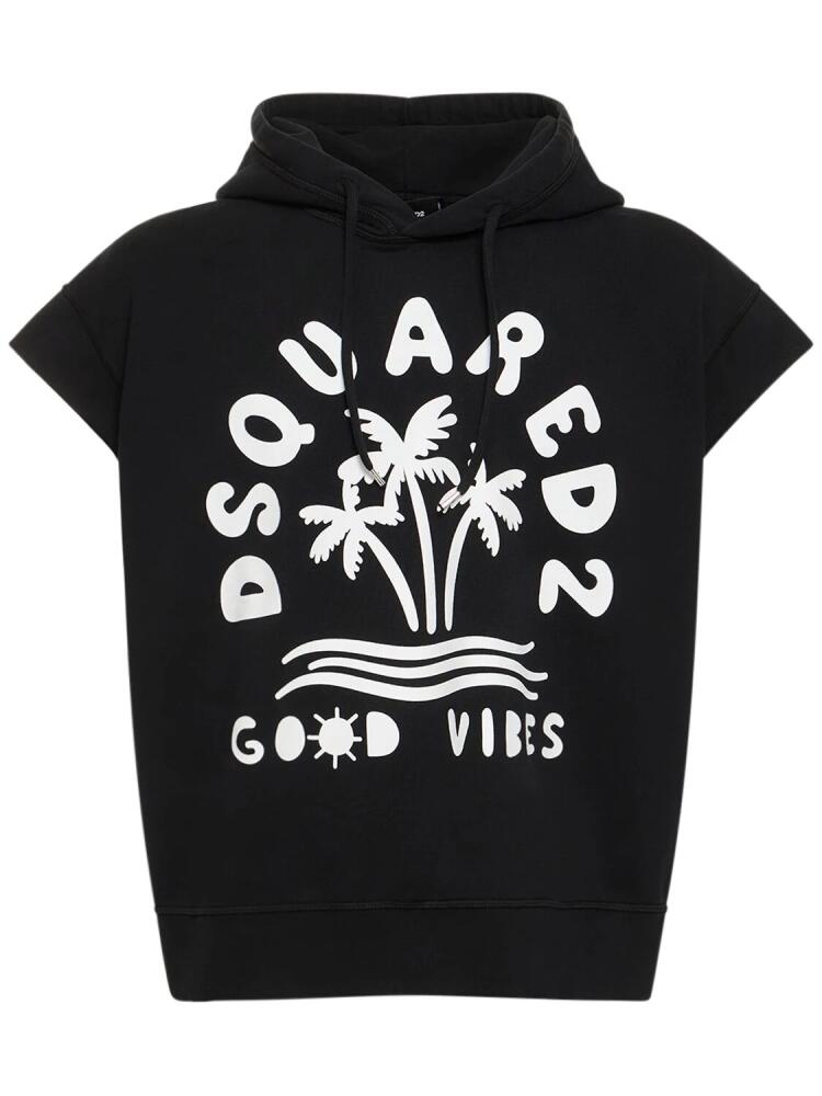 DSQUARED2 Logo Cotton Hoodie Vest Cover