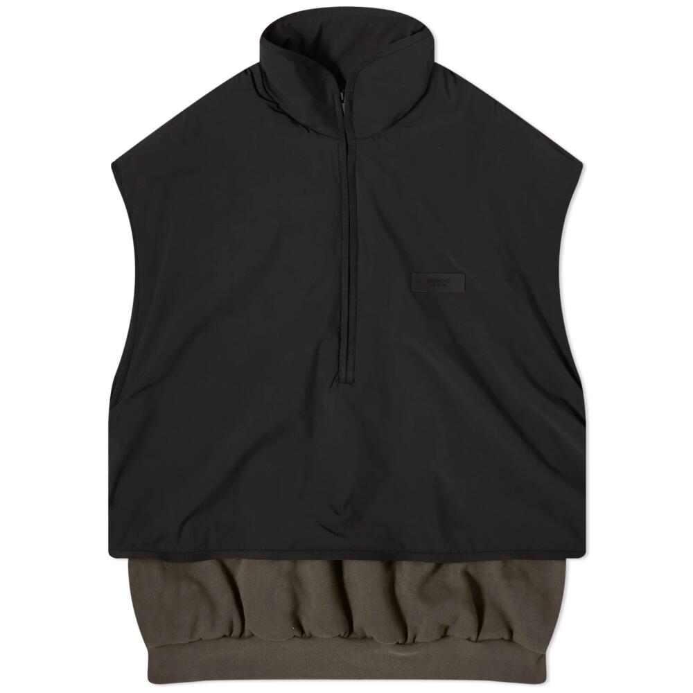 Fear of God ESSENTIALS Men's Spring Nylon Fleece Mockneck Vest in Ink/Jet Black Cover