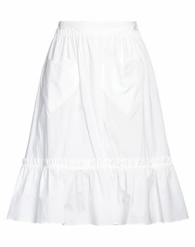 Moschino Woman Midi skirt White Cotton, Elastane Cover