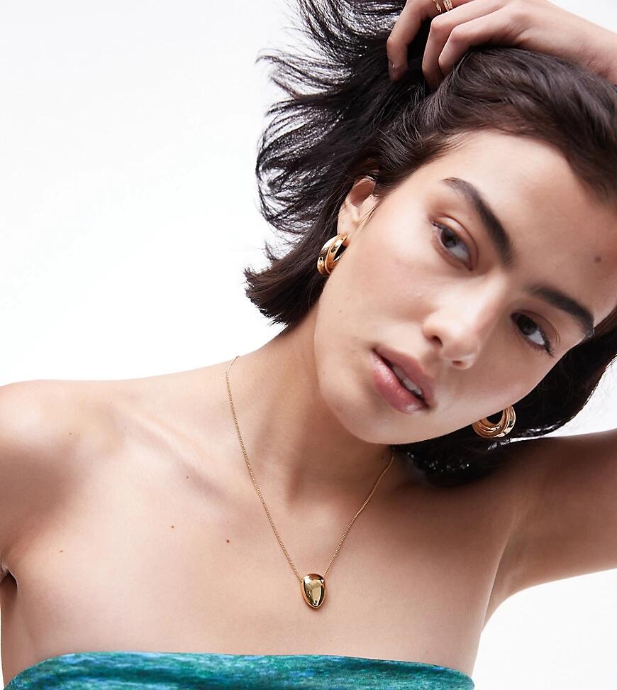 Topshop Neva necklace with molten pendant in 14k gold plated Cover