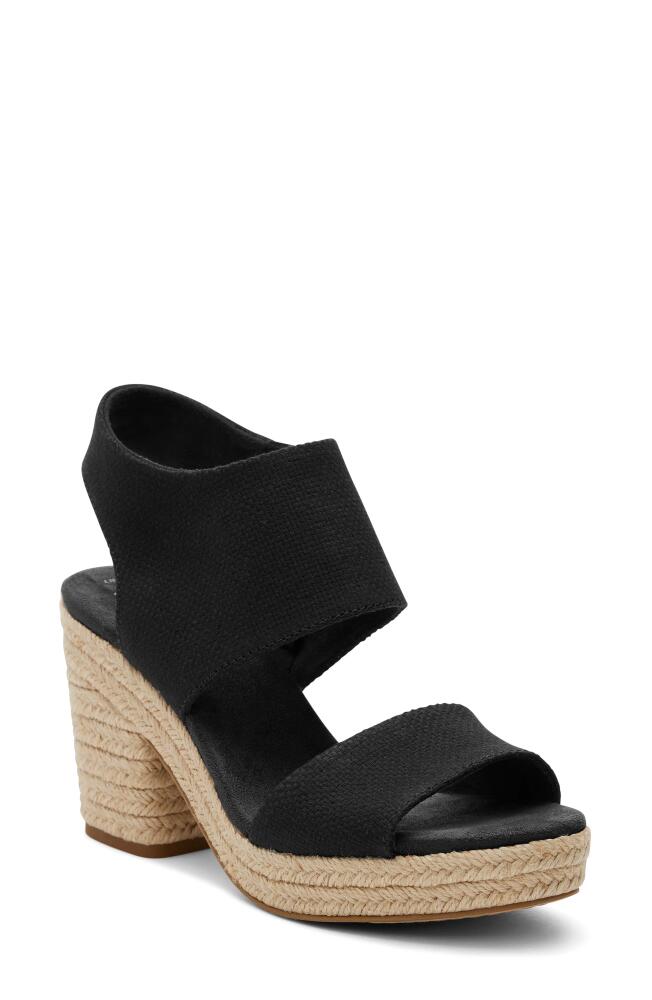 TOMS Majorca Platform Sandal in Black Cover