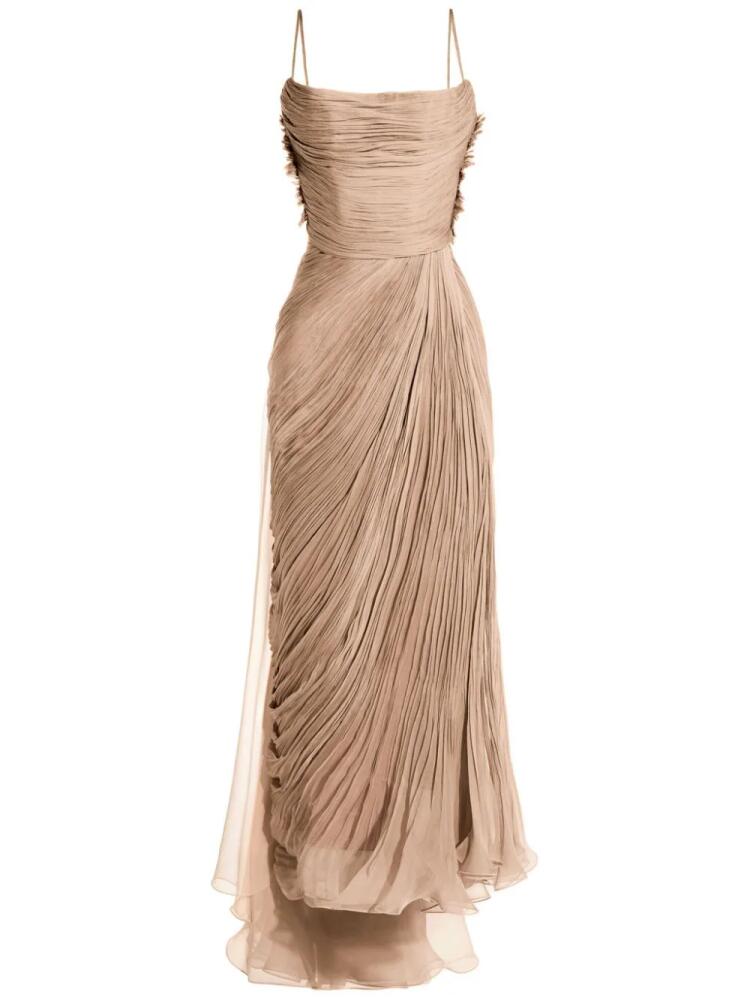 Maria Lucia Hohan Manon pleated silk gown - Neutrals Cover