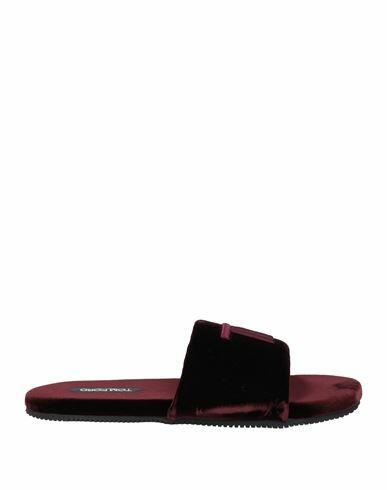 Tom Ford Man House slipper Burgundy Viscose, Cupro, Leather Cover