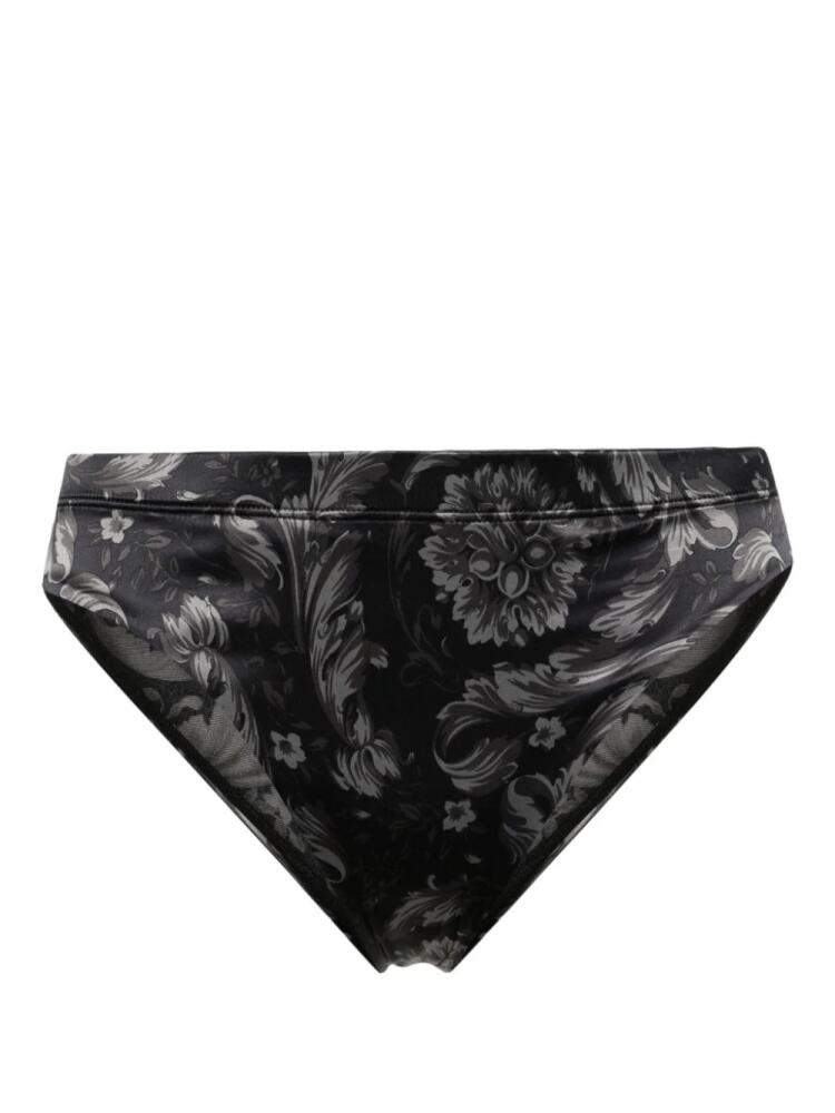 Versace Barocco-print satin briefs - Black Cover