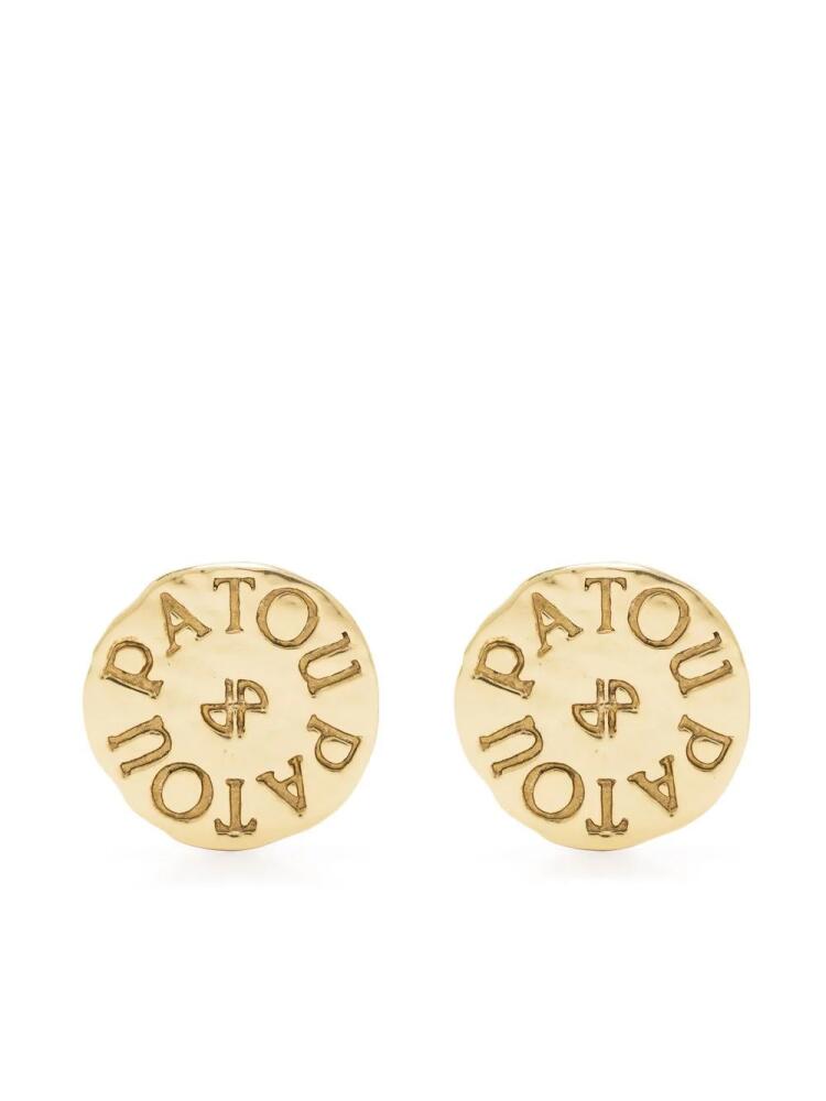 Patou logo-engraved coin earrings - Gold Cover