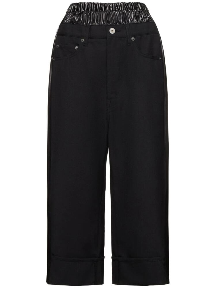 JUNYA WATANABE Wool Blend Serge & Satin Pants Cover