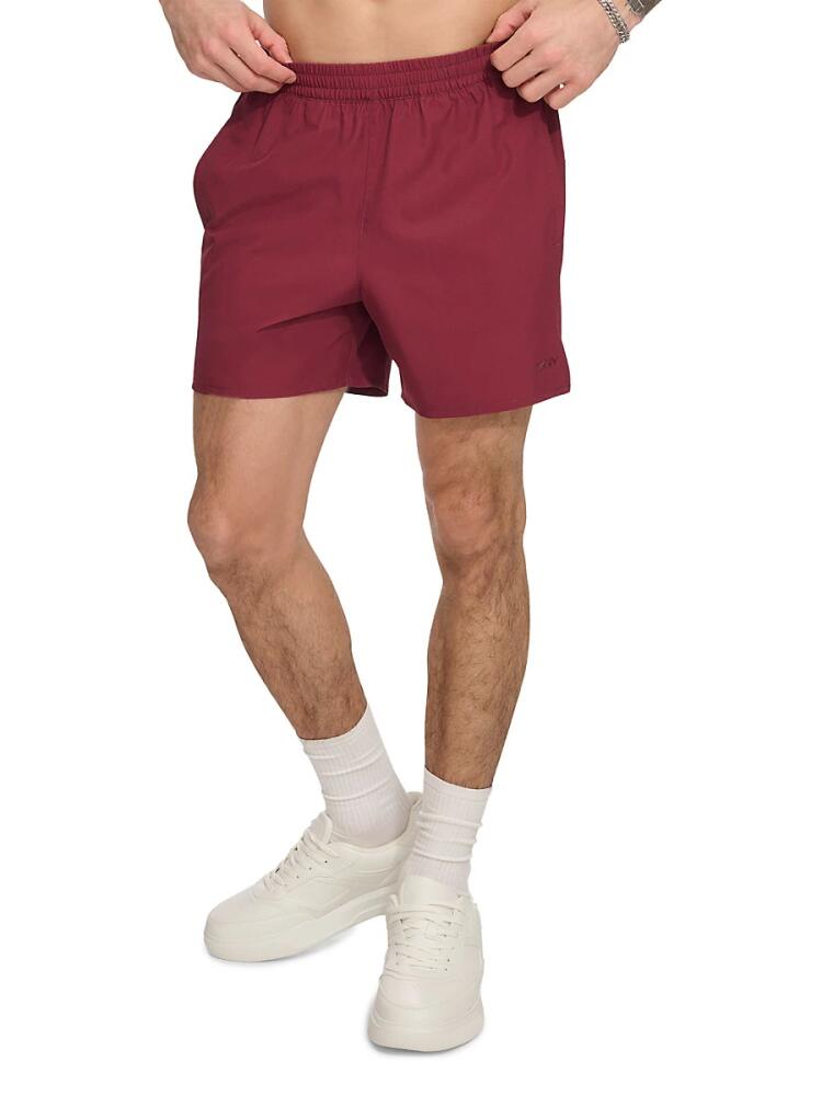 DKNY Men's Hybrid Standard Fit Volley Shorts - Burgundy Cover