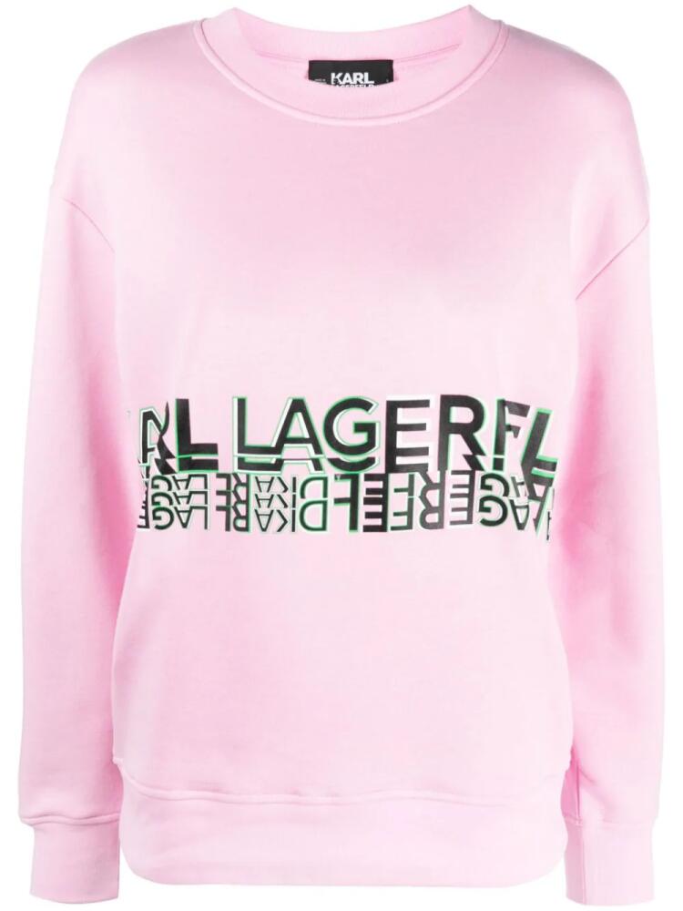 Karl Lagerfeld logo-print crew-neck sweatshirt - Pink Cover