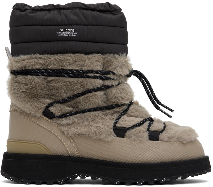 SUICOKE Taupe & Black BOWER-TRab-HI-FUR Boots Cover