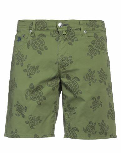 Vilebrequin Man Shorts & Bermuda Shorts Military green Cotton, Elastane Cover