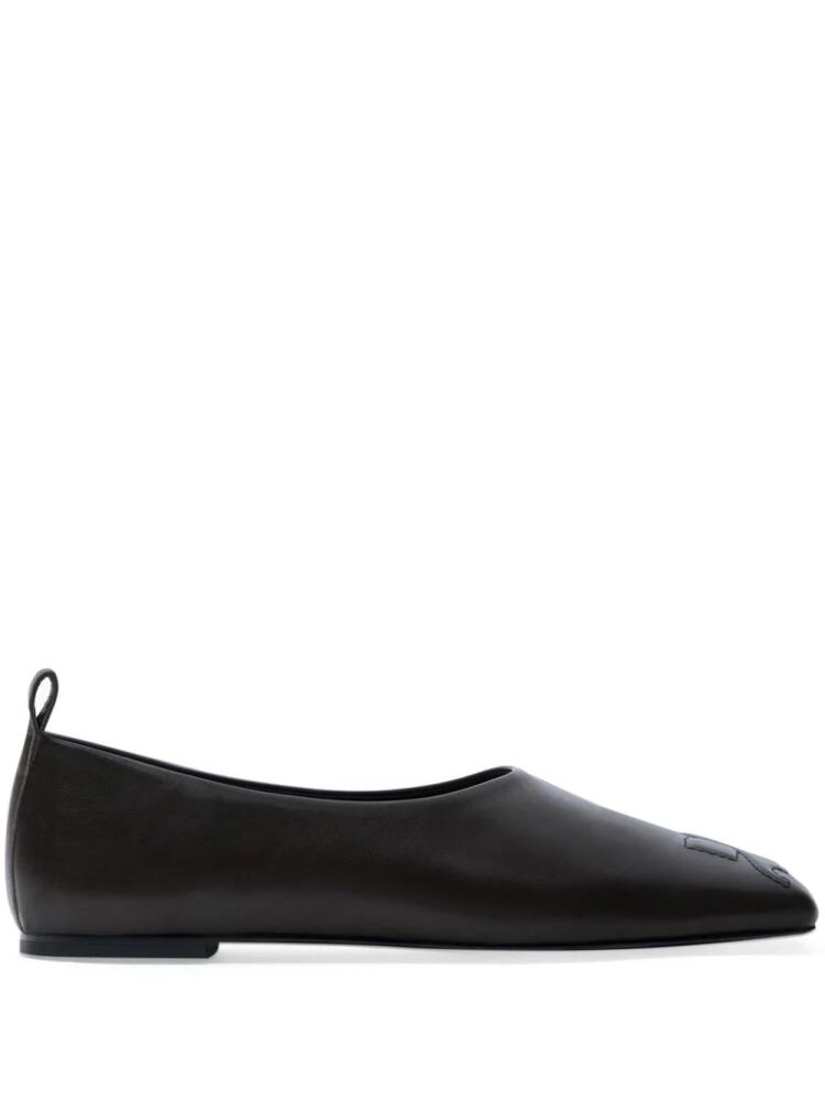 Courrèges minimal leather loafers - Black Cover