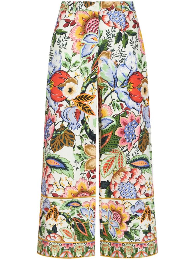 ETRO floral-print cotton poplin culottes - White Cover