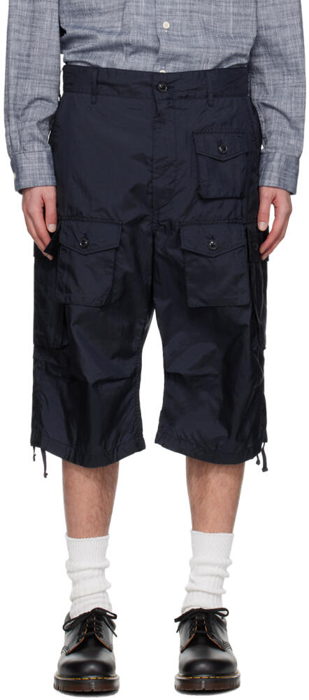 Engineered Garments Navy Drawstring Cargo Shorts Cover