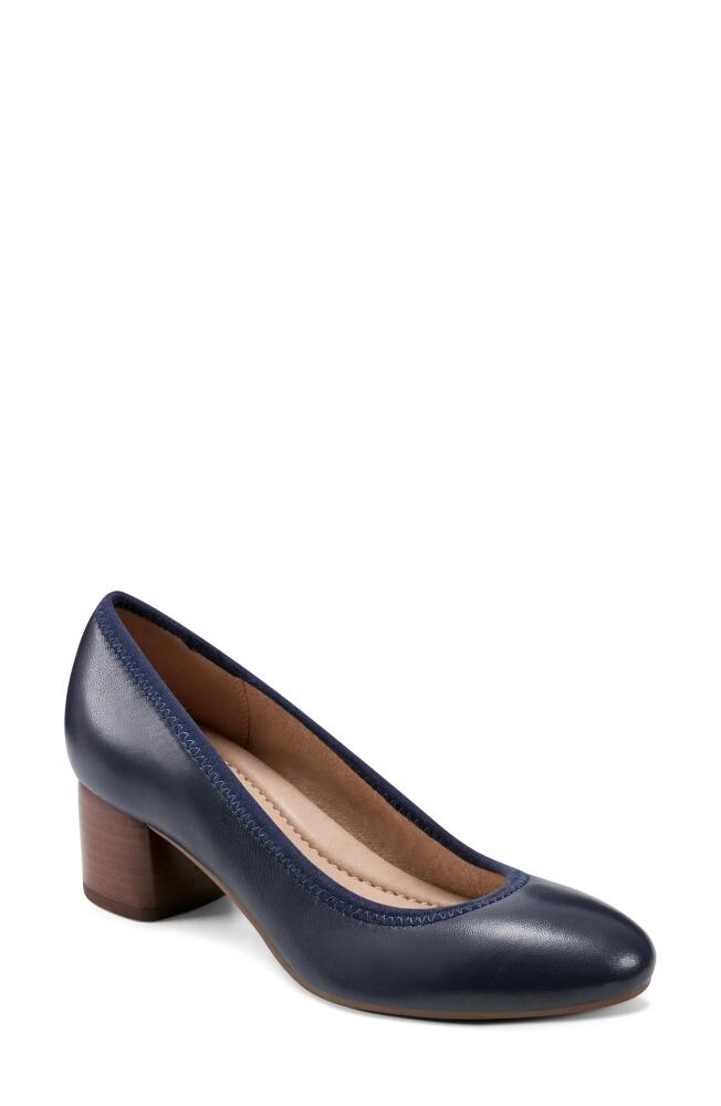 Earth® Rellia Block Heel Pump in Blue Leather Cover