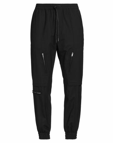 Juun. j Man Pants Black Wool, Polyester, Polyurethane Cover