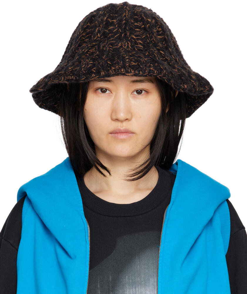 MM6 Maison Margiela Brown & Black Chunky Rib Hat Cover