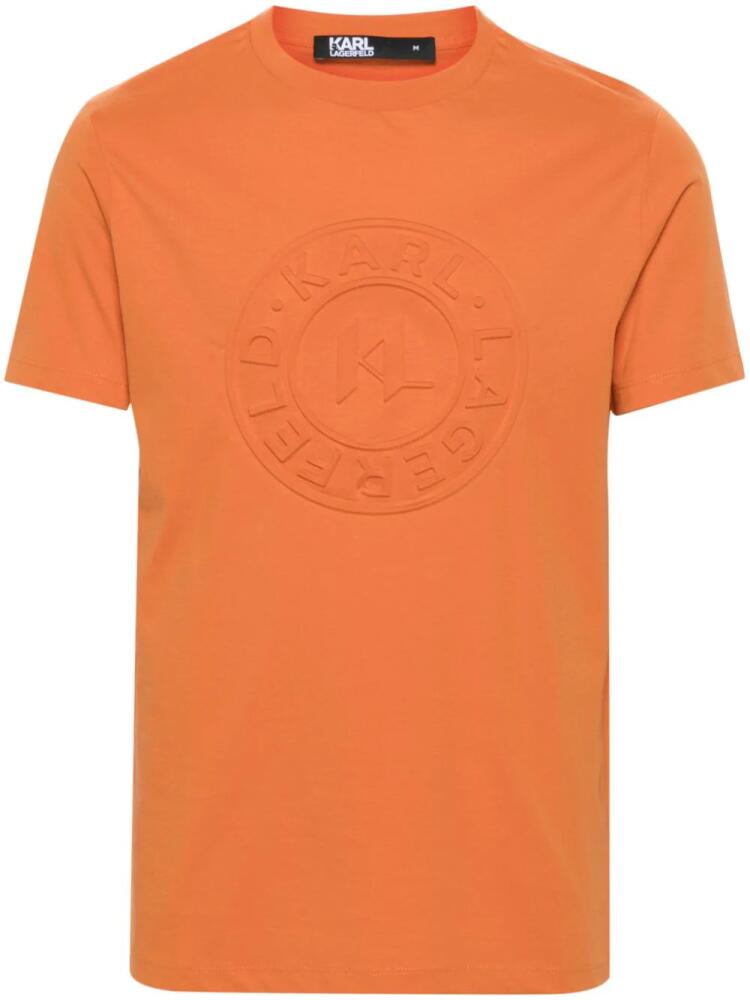 Karl Lagerfeld logo-embossed T-shirt - Orange Cover