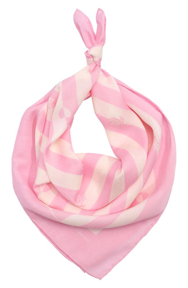 Lauren Ralph Lauren Julia Striped Modal & Silk Square Scarf in Mascarpone Cream Cover