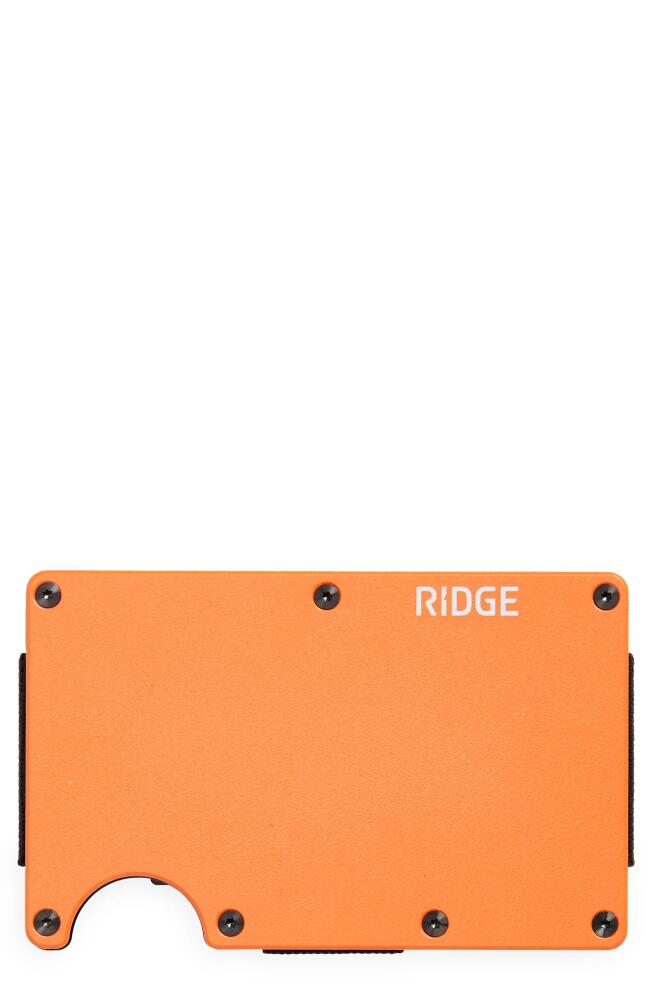 the Ridge RFID-Blocking Aluminum Cash Strap Wallet in Basecamp Orange Cover