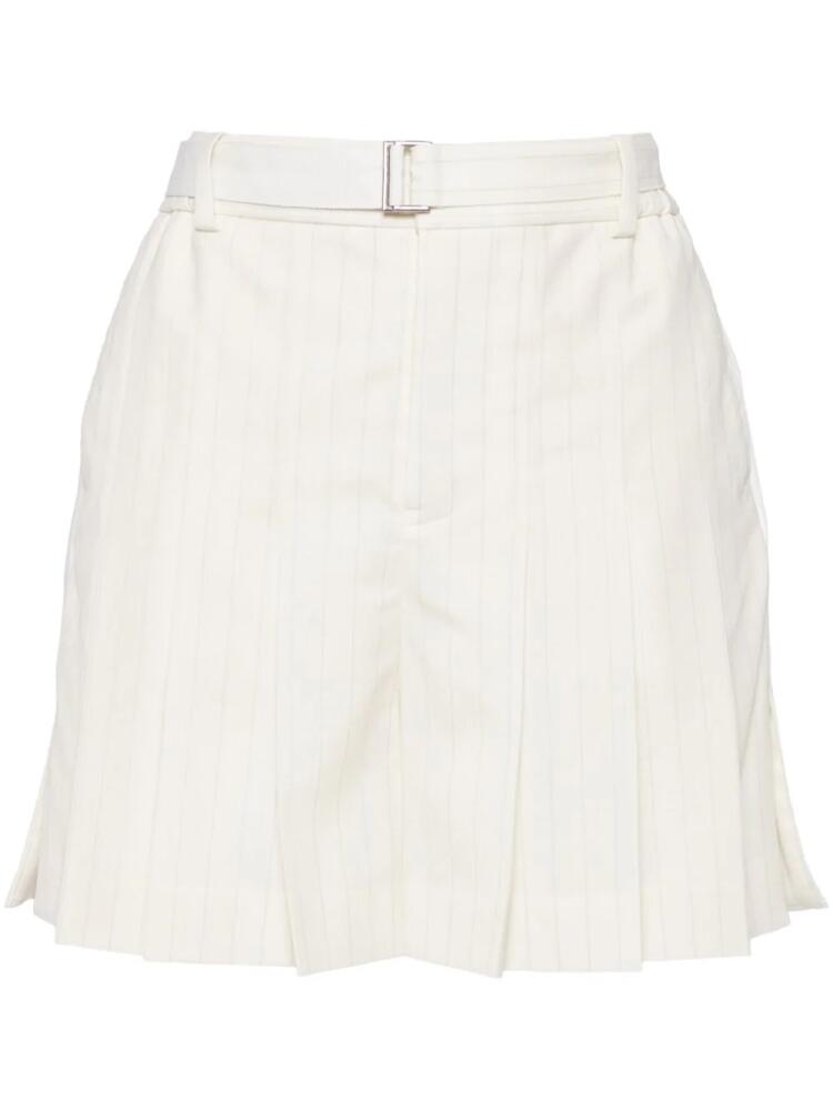 sacai pinstripe pleated tailored shorts - Neutrals Cover