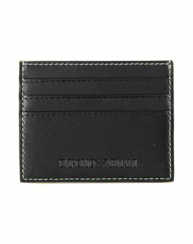 Emporio Armani Man Document holder Black Cow leather Cover