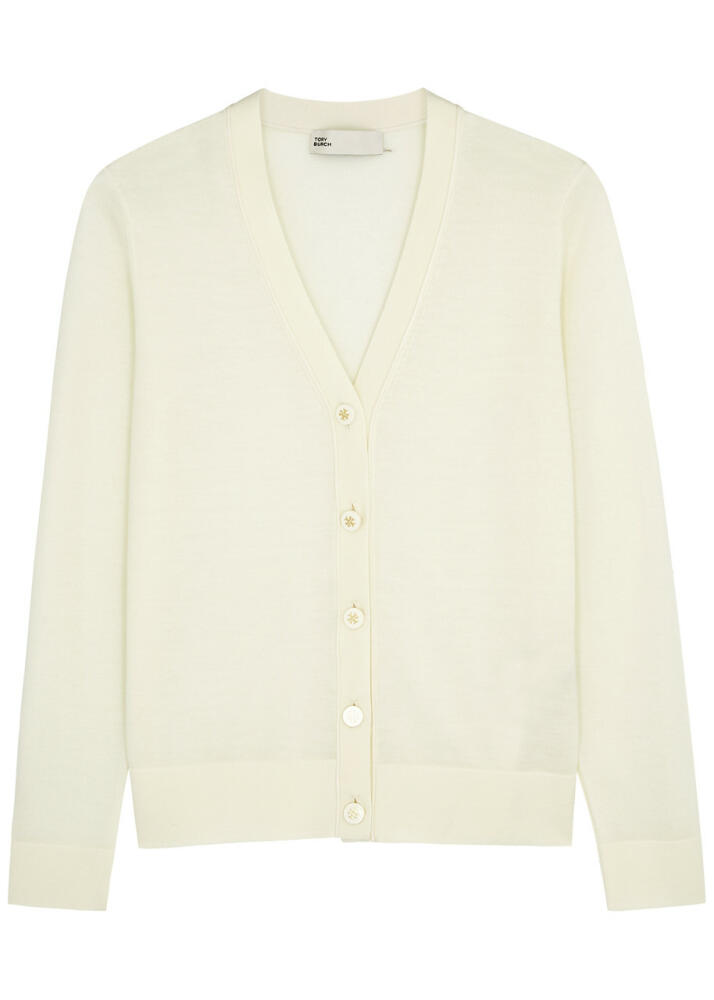 Tory Burch Simone Wool-blend Cardigan - Ivory Cover