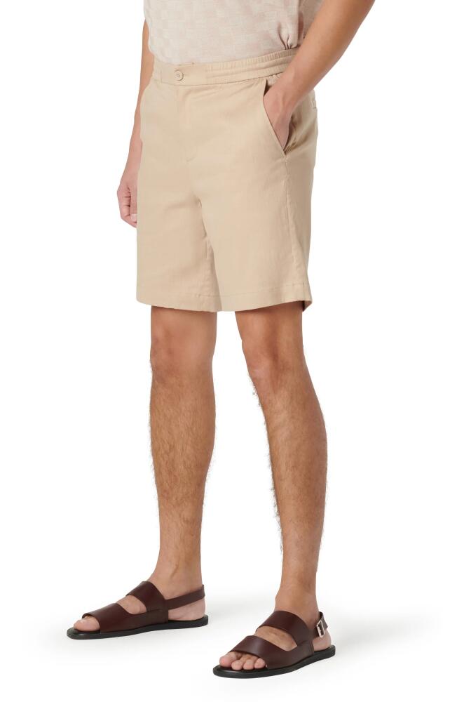 Bugatchi Linen Blend Drawstring Chino Shorts in Beige Cover