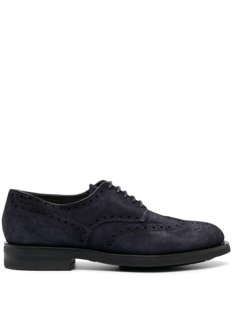 Santoni Emil lace-up suede brogues - Blue Cover