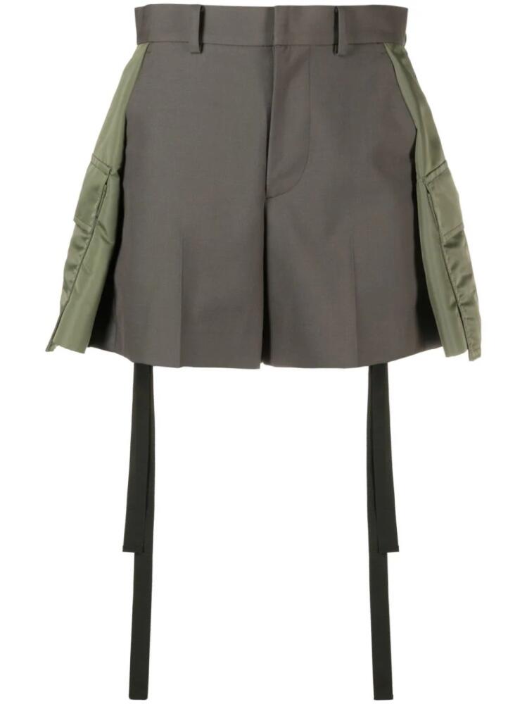 sacai high-waisted short shorts - Green Cover