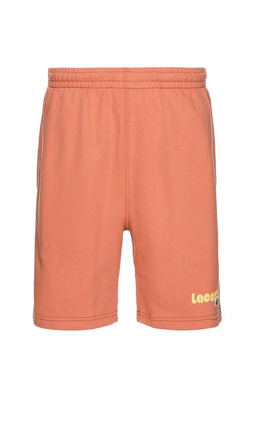 Lacoste Adjustable Sweat Short in Coral Cover