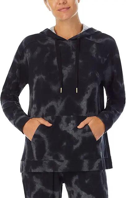 Sanctuary Long Sleeve Hoodie (Black Tie-Dye) Women's Pajama Cover