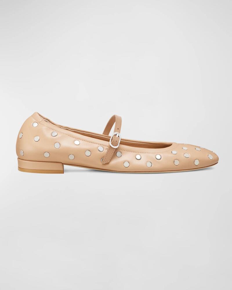 Stuart Weitzman Claris Studded Leather Mary Jane Flats Cover